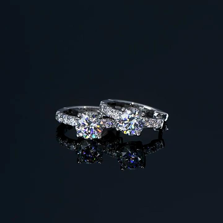 1CT Luxury Texture Ear Buckles S925 Silver Moissanite Earrings Elegant Temperament Women Jewelry Ideal Birthday Present