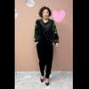 2pcs Pants Suit High-end Autumn Retro Women's  Plus-size Velvet Printed Blouse High-waist Velvet Harem Pants Two-piece Set