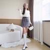 Steriped Skirts Winter Women High Waist A-line Skirt Za Woman office lady mulberry silk Skirt Faldas