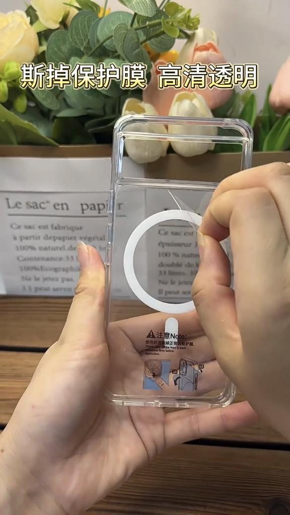 Transparent Crystal Hard Pc Case Magsafe Magnetic Wireless Charging Case for Google Pixel 9 Pro XL Clear Shockproof Back Cover