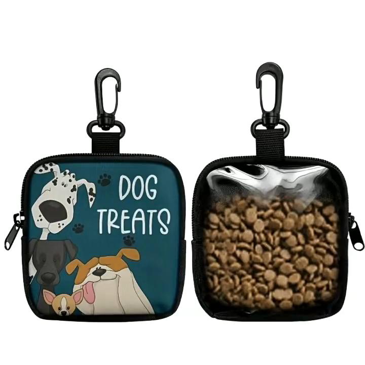 3/1PCS Zippered Dog Training Snack Bag - Portable Polyester Pet Snack Bag, Suitable for Outdoor Activities and Walking, Durable Zippered Closure