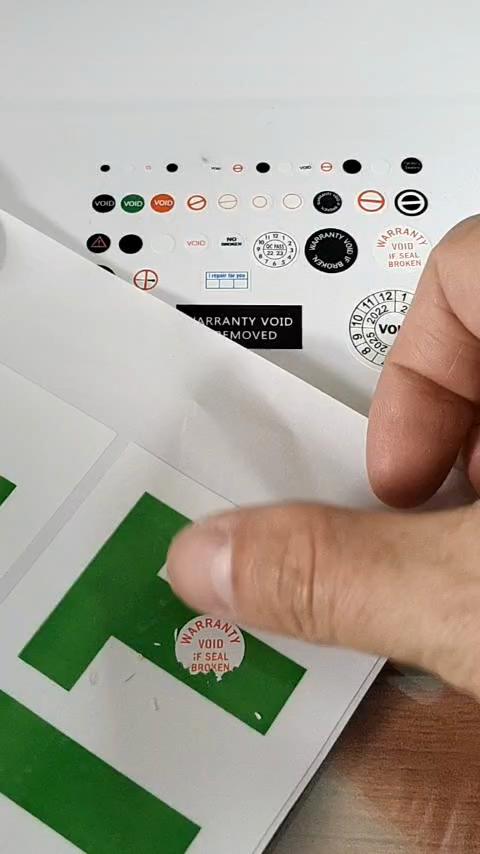 110pcs 12mm WARRANTY VOID IF SEAL BROKEN Brittle Paper Tamper Evident Removal Proof Sticker Electronic Device Open Warning Label