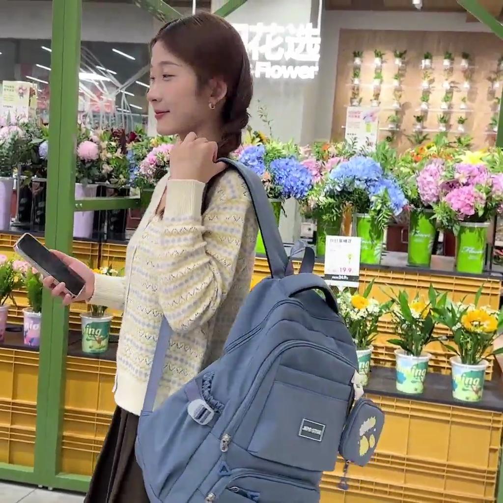 Printed Backpack Large Capacity Student Schoolbag