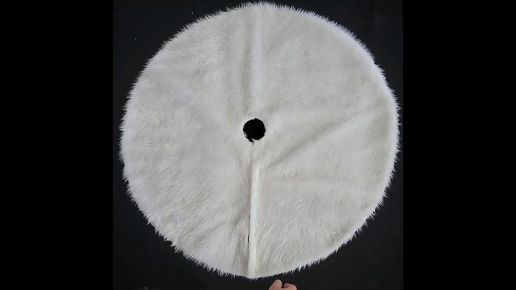 1Pcs Home Outdoor Christmas Decoration White Plush Christmas Tree Skirt