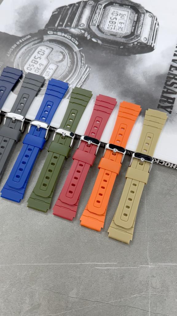 18mm řemínek z TPU pryskyřice pro Casio F-91W F-84 F-105/108 A-158/168 AE-1200/1300 Pásek k hodinkám Vodotěsný sportovní náramek Příslušenství