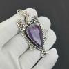 Natural Amethyst Gemstone Silver Pendant in 925 Sterling Silver- Handmade Design, Everyday Wear Jewelry, Unique Pendant Wadding Gift