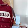 Junior High School Student Schoolbag Letter Print Large Capacity Backpack Men Women Color Contrast Backpack