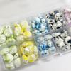 5PCS Ceramic Beads Splashed Ink Smudges Plated Colored Beads for Necklace Bracelet DIY Jewelry Making Findings