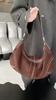 Luxury Women Suede Leather Hobo Shoulder Bag Vintage Half Moon Handbag Cross Body Daily Casual Underarm Purse Genuine Cowhide
