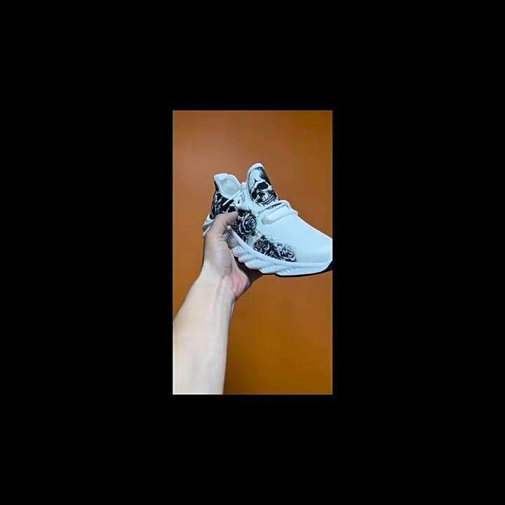 Breathable Flyknit Mesh Running Sneakers, Men's Shoes Korean Fashion Tide Shoes Thick Bottom Single Shoes