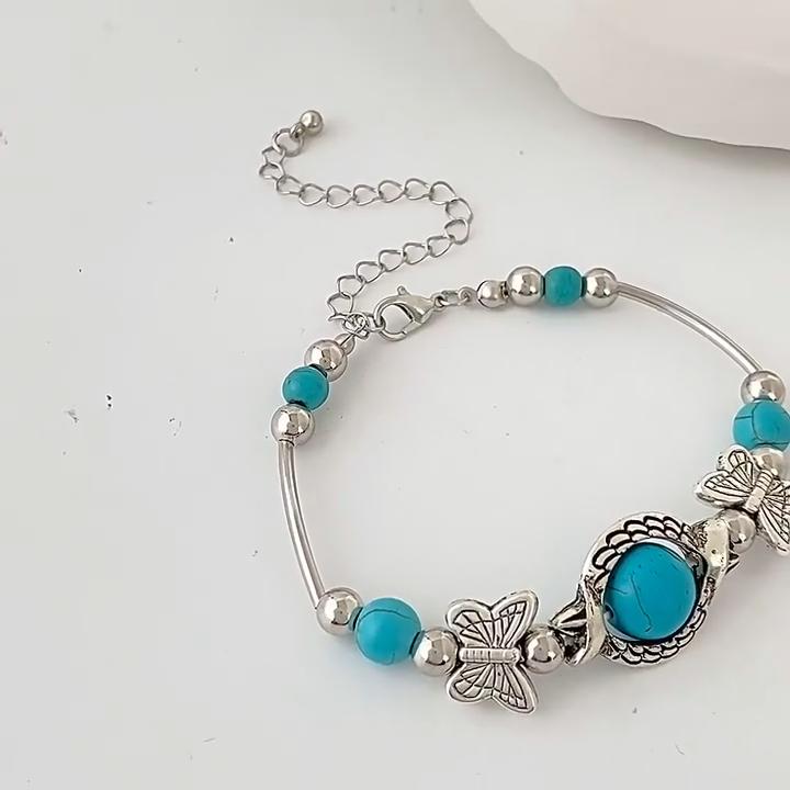 Popular Jewelry Versatile Turquoise Handmade Bracelet Popular Butterfly Turtle Bracelet Jewelry