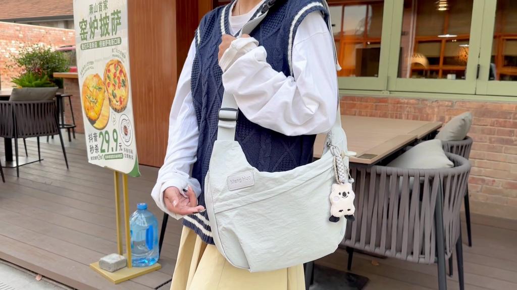 Nylon Bag Women's Solid Color Crossbody Bag Large Capacity Shoulder Tote Bag