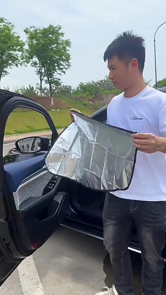 EasyClip Magnetic Car Sun Shades - No Adhesive UV Blinds for Front & Rear Windows | 98% UV Block, Reusable Foldable Shade for SUV/Sedan