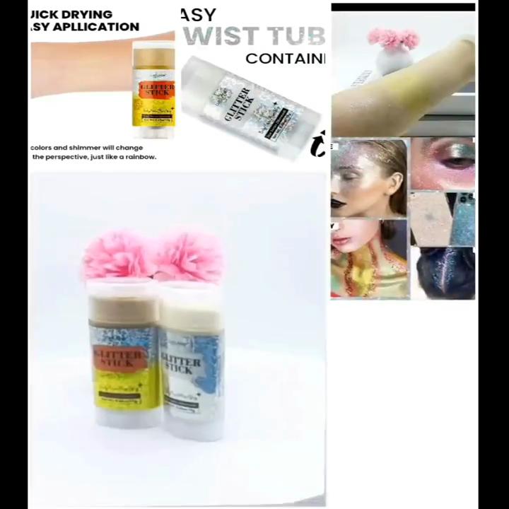 Gold Glitter Stick, Face, Hair And Body Glitter, Easy to Apply & Remove, Washable And Non-Toxic, Festival Supplies, Christmas Ornaments-16g