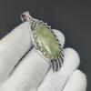 Natural Prehnite Gemstone Silver Pendant in 925 Sterling Silver- Handmade Design, Everyday Wear Jewelry, Unique Pendant Gift For Her