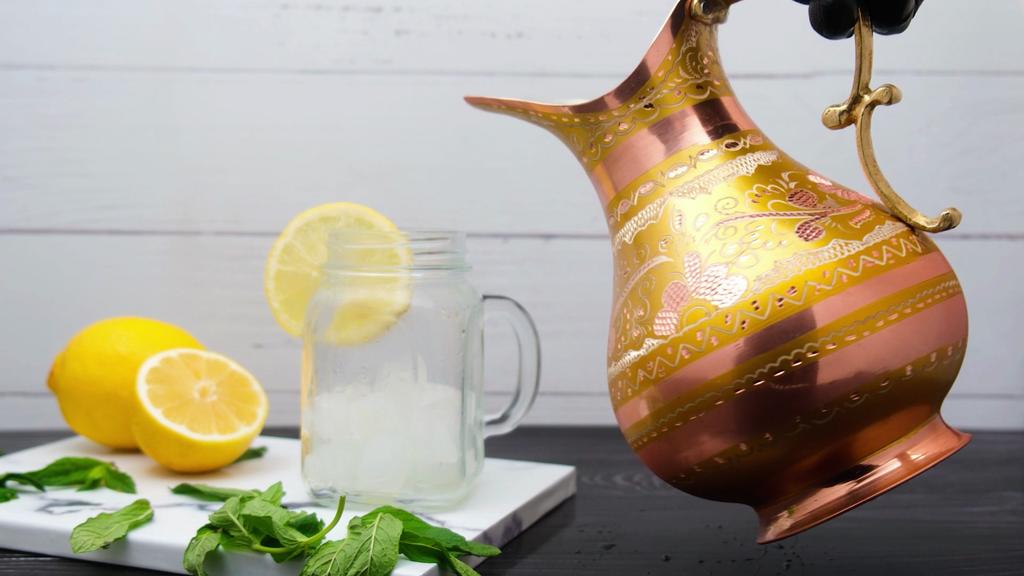 Engraved Copper Pitcher With 2 Liters