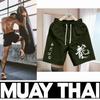 China Chinezesc Dragon Negru Scrisoare Muay Thai Box Kickboxing Șorturi Imprimeu 3D Antrenament Unisex Bărbați Femei Uscare Rapidă Fitness Sală Sport Antrenament Sport Casual