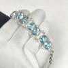 Swiss Blue Topaz Gemstone Handmade 925 Sterling Silver Bracelet, Swiss Blue Topaz Bracelet For Wife , Unisex Bracelet, Wadding Gift