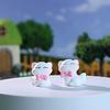 4Pcs/set Cartoon Bow Cat Animal Miniatures Resin Ornaments Fairy Garden Decoration Moss Terrarium Micro Landscape