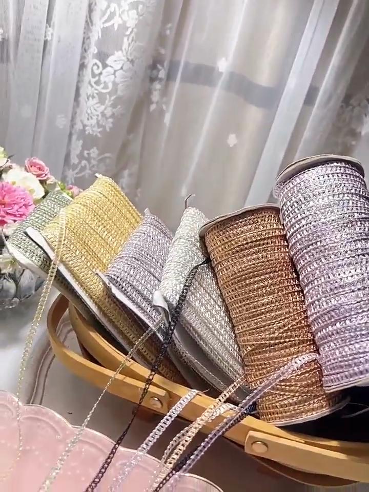 5Yards Golden Silver Embroidery Lace Trim Ribbon DIY Handmade Clothing Wedding Dress Sewing Materials 0.5CM Wide