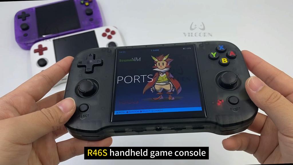 R46S Game Console Linux System 64G Classic Video Games Player 4.0-inch IPS Screen HDMI Output Pocket Handheld Gaming Consoles