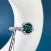 BELLA BOX Round Green Cubic Zirconia Finger Ring For Women Brilliant Accessories Vintage Ring Retro Party Luxury Jewelry Gift