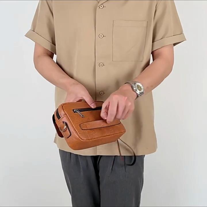 Borse a tracolla in pelle casual mini da uomo borsetta piccola da uomo borsa a spalla da uomo firmata vintage in pelle borsa a tracolla da uomo portafoglio da uomo