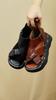 Johnature Genuine Leather Flat Platform Sandals Vintage Peep Toe Thick Soled Women's Shoes