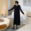 Dlouhý rukáv plus size Černé vintage novinky v šatech pro ženy ležérní volné jarní podzimní zimní šaty