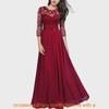Elegant Lace Long Dress For Women With Spliced Chiffon Fabric For Formal Events