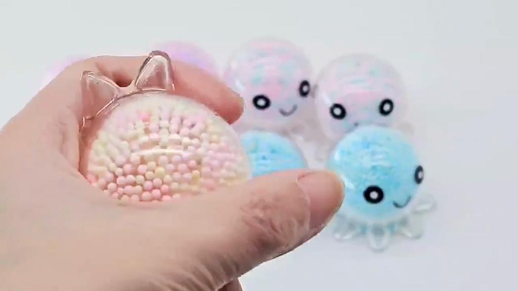 Soft and cute octopus squeeze toy, made of foam, an adorable and fun stress-relieving toy.