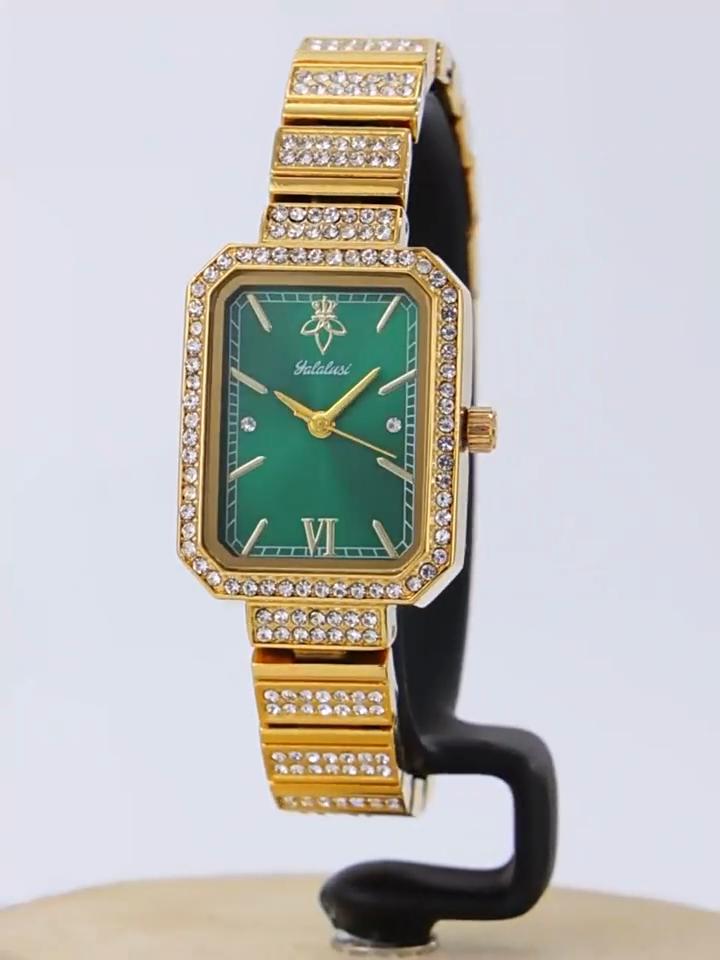Fashion Womens Diamond Bracelet Watches Square Dial Waterproof Quartz Watch for Ladies