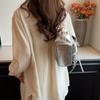 Double Pockets Design PU Leather Shoulder Bags for Women 2024 New Fashion Trend Crossbody Bag Female Silver Handbags