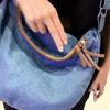 Dámská vintage džínová taška přes rameno na zip, crossbody taška, univerzální taška do školy