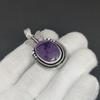 Natural Amethyst Gemstone Silver Pendant In 925 Sterling Silver- Handmade Butterfly Design, Everyday Wear Jewelry, Unique Pendant Wadding Gift