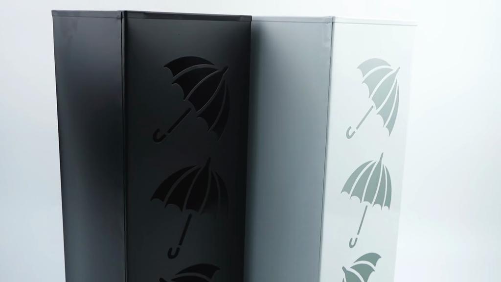 Modern Metal Umbrella Stand with Hollow Design,Waterproof Freestanding Holder for Home,Office and Hotel Entryways