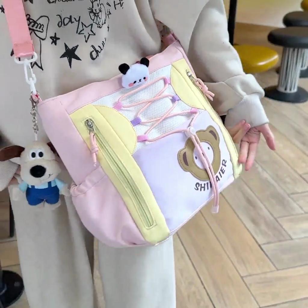 Contrast Color Shoulder Bag Women's Tote Bag Student Lightweight Large Capacity Handbag