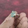 Blue Turquoise Solid Sterling Silver Nepali Ring, Handmade Gemstone Ring Jewelry, Gifts For Mother Brand New Adjustable Ring