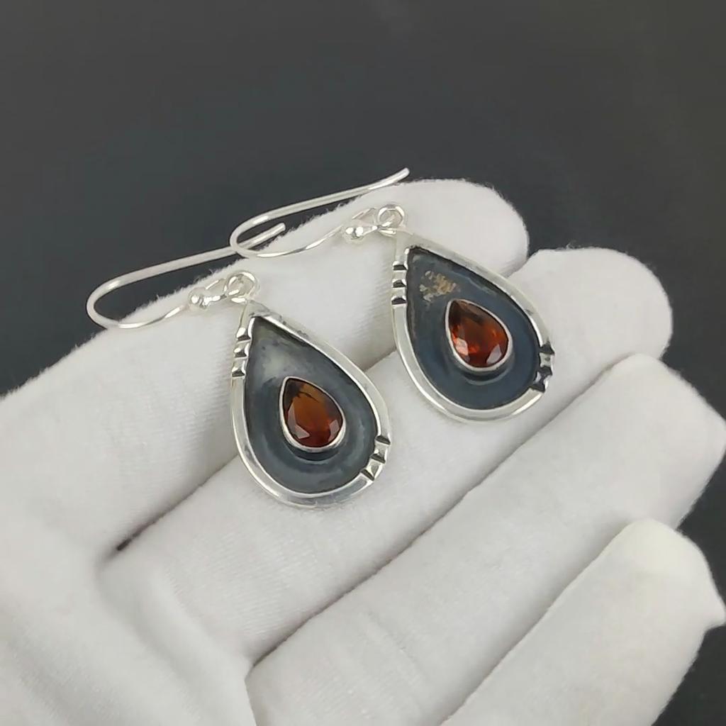 Natural Honey Topaz Gemstone Earrings, 925 Sterling Silver Earring, Handmade Boho Silver Jewelry Dangle Earrings, Party Wear Gift