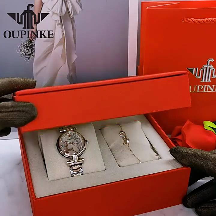 OUPINKE Watch Fashion Ins Wind Automatic Mechanical Watch Waterproof Women's Watch