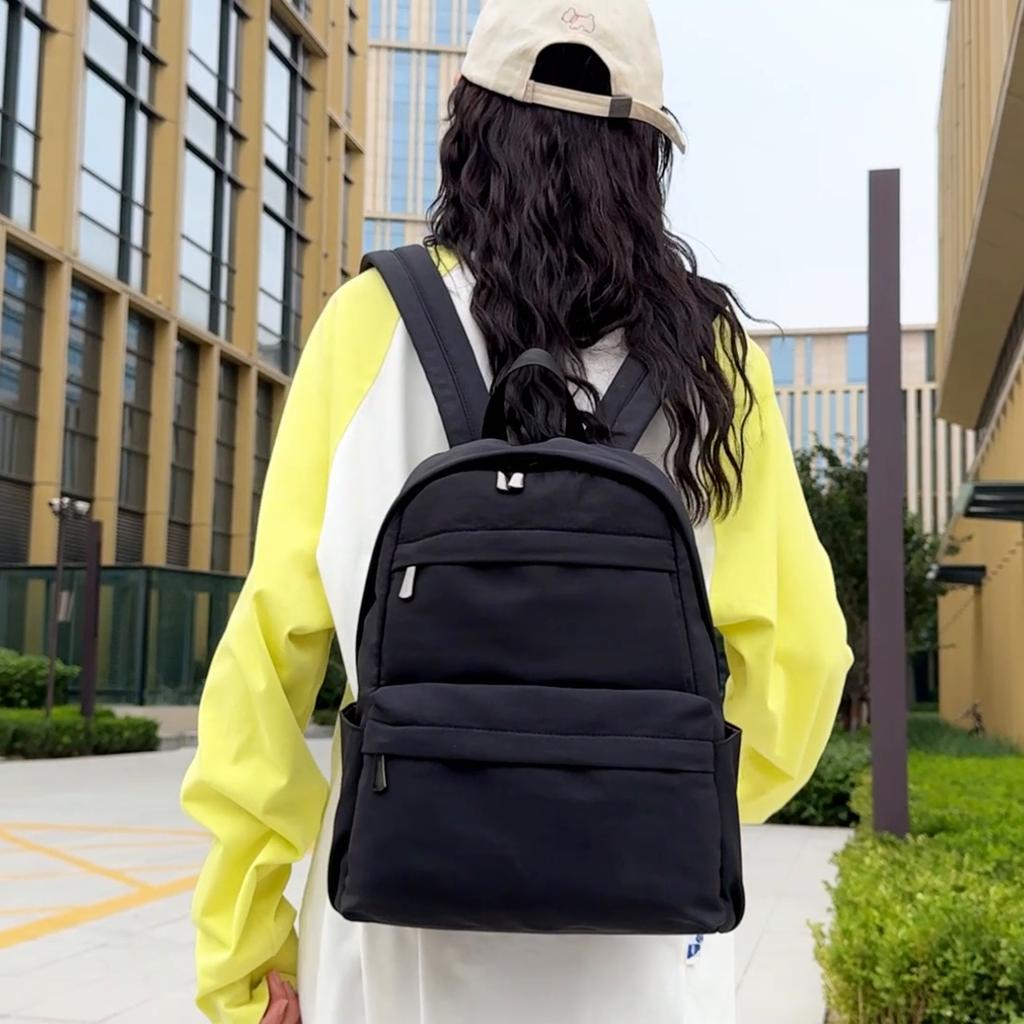 Backpack Women's Travel Backpack Solid Color Waterproof Schoolbag