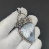 Natural Dendrite Opal Gemstone Silver Pendant In 925 Sterling Silver- Handmade Flower Design, Everyday Wear Jewelry, Unique Pendant Thanksgiving Gift
