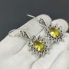 Citrine Gemstone Earring, Citrine Oval Gemstone Earring 925 Sterling Silver Earring, Citrine Birthstone Earring, Women's Earring Gifts