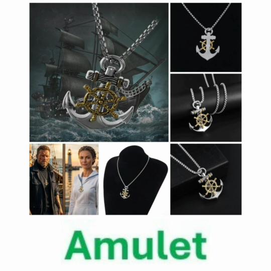 Vintage Retro Anchor Wheel Boat Ship Pendant Necklace Chain Unisex Men Women Fashion Gothic Amulet Talisman Jewelry Party Gift