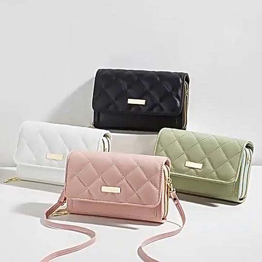 Versatile Double-layer Embroidered Mobile Phone Bag Women's Bag New Diamond Embroidered Small Fragrant Shoulder Bag Women's Messenger Bag