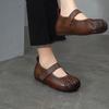 Johnature Echt Leer Zachte Zool Lage Uitsparing Platte Schoenen Comfortabele Ronde Neus Damesschoenen