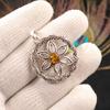 Natural Citrine Gemstone 925 Sterling Silver Handmade Beautiful Pendant 1.48" CP-29-6