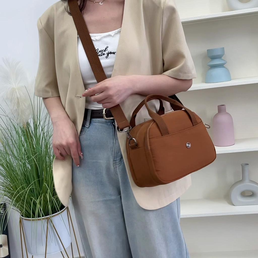 Women's Nylon Bag Shoulder Bag Small Square Bag Solid Color Handbag
