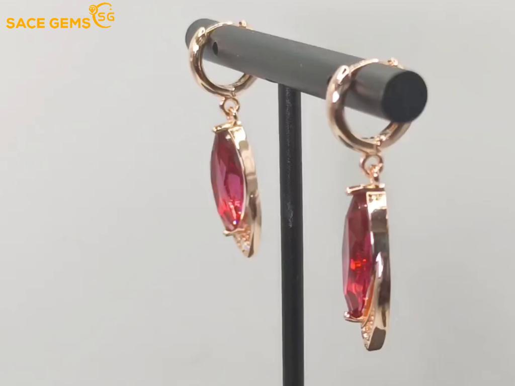 Sace Gems Klasické měděné zirkonové náušnice pro ženy jako dárky na svatbu