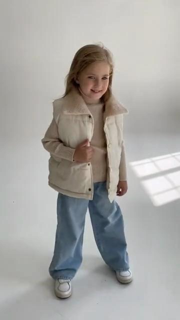 Gilet Sans Manches à Capuche Enfant – Hiver Léger Chaud – Veste Extérieur Poches Zip – Couleur Unie Bébé Garçon Fille